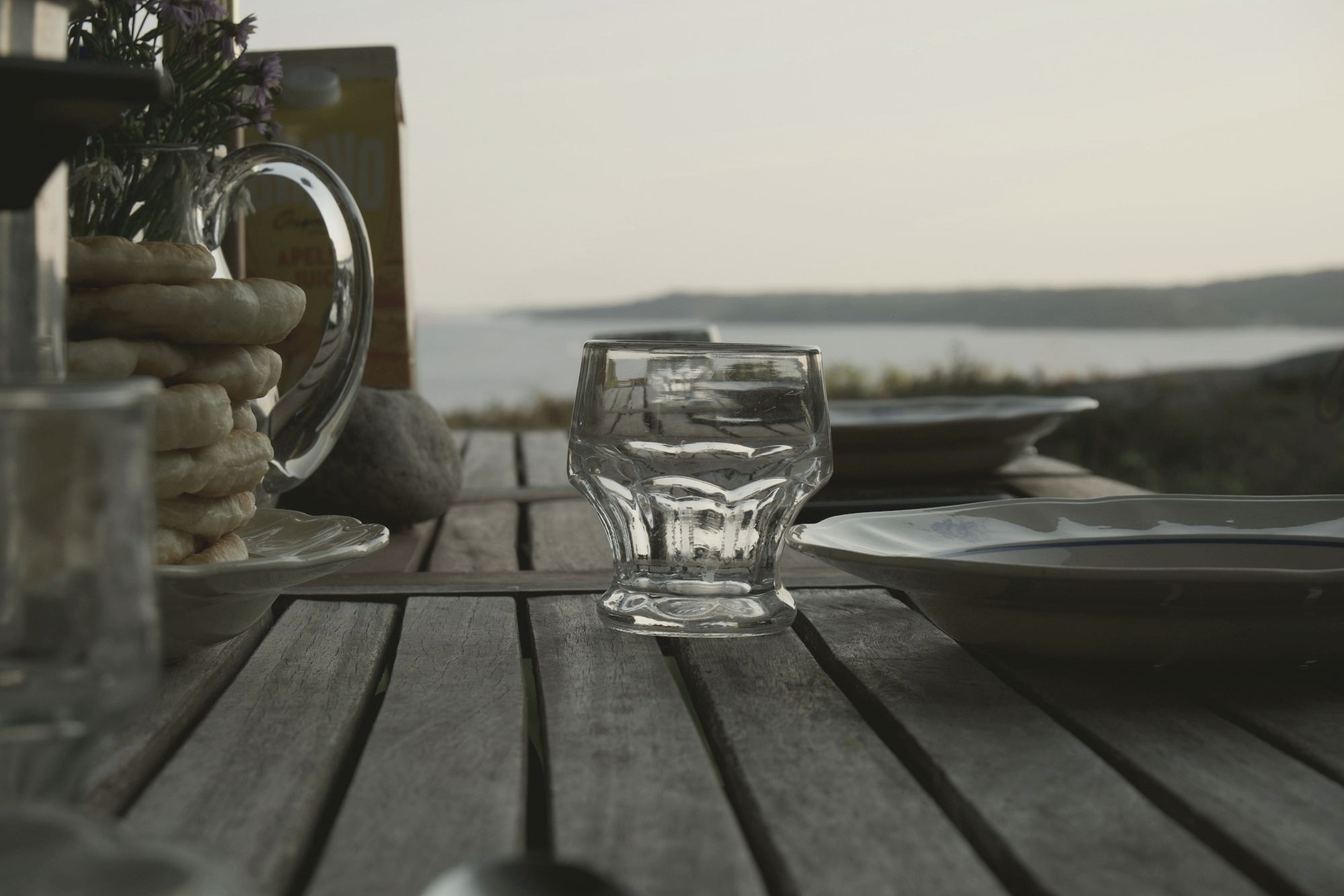 A table set for dinner outdoors